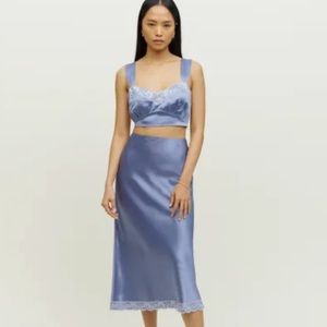Beatrice silk two-piece, never worn.